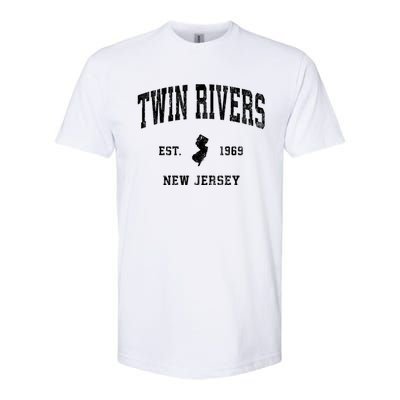 Twin Rivers New Jersey Nj Vintage Athletic Black Sports Softstyle® CVC T-Shirt