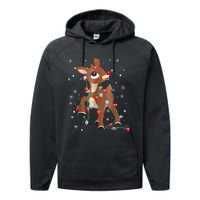 The Red Nose Reindeer For Christmas Fan Performance Fleece Hoodie