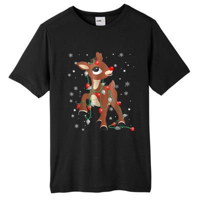 The Red Nose Reindeer For Christmas Fan Tall Fusion ChromaSoft Performance T-Shirt