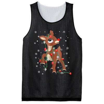 The Red Nose Reindeer For Christmas Fan Mesh Reversible Basketball Jersey Tank