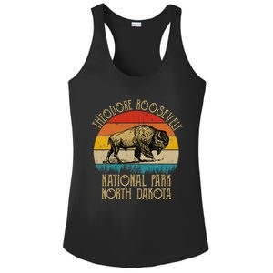 Theodore Roosevelt National Park North Dakota Buffalo Retro Ladies PosiCharge Competitor Racerback Tank