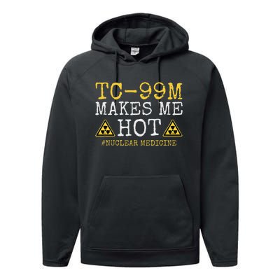 Tc99m Radiology Nuclear Tech Medical Radioisotope Nuc Med Performance Fleece Hoodie