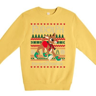 The Red Nosed Reindeer Christmas Special Sweater. Matching Family Outfit Group G Premium Crewneck Sweatshirt