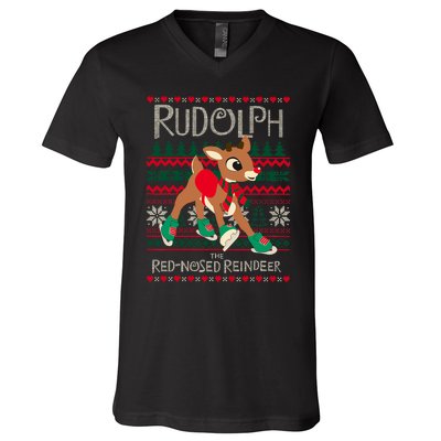 The Red Nosed Reindeer Christmas Special Sweater. Matching Family Outfit Group G V-Neck T-Shirt