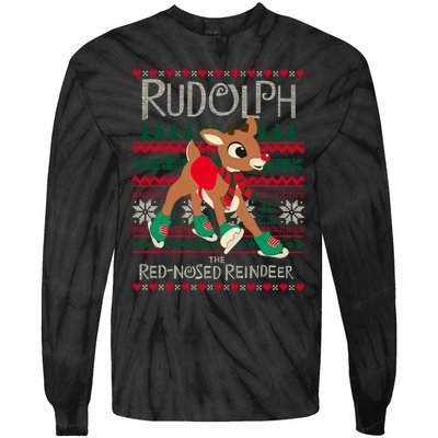 The Red Nosed Reindeer Christmas Special Sweater. Matching Family Outfit Group G Tie-Dye Long Sleeve Shirt