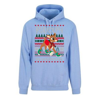 The Red Nosed Reindeer Christmas Special Sweater. Matching Family Outfit Group G Unisex Surf Hoodie