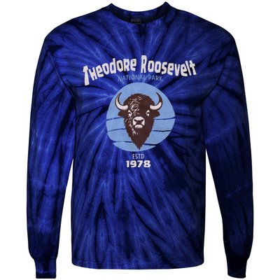 Theodore Roosevelt National Park Bison Vintage Tie-Dye Long Sleeve Shirt