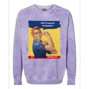 Trump Rosie No Apologies 2024 Gift Colorblast Crewneck Sweatshirt