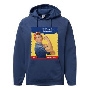 Trump Rosie No Apologies 2024 Gift Performance Fleece Hoodie