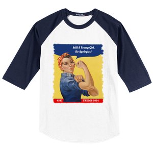 Trump Rosie No Apologies 2024 Gift Baseball Sleeve Shirt