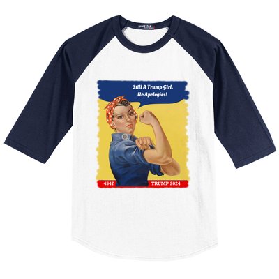 Trump Rosie No Apologies 2024 Gift Baseball Sleeve Shirt