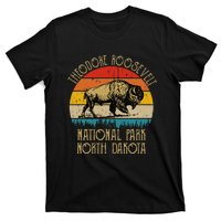 Theodore Roosevelt National Park North Dakota Buffalo Retro T-Shirt