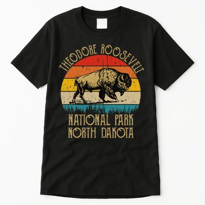 Theodore Roosevelt National Park North Dakota Buffalo Retro Tall T-Shirt