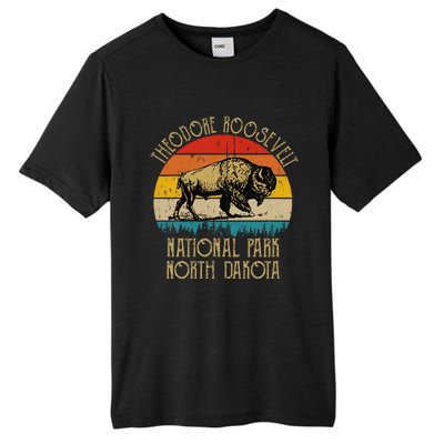 Theodore Roosevelt National Park North Dakota Buffalo Retro Tall Fusion ChromaSoft Performance T-Shirt