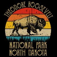 Theodore Roosevelt National Park North Dakota Buffalo Retro 16 in Basic Backpack