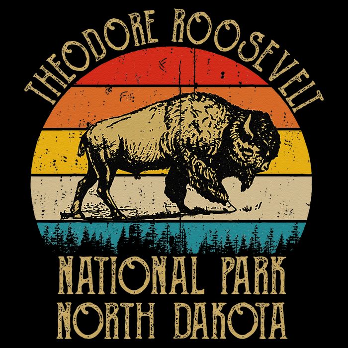 Theodore Roosevelt National Park North Dakota Buffalo Retro 16 in Basic Backpack