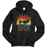 Theodore Roosevelt National Park North Dakota Buffalo Retro Tie Dye Hoodie