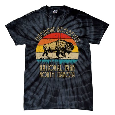 Theodore Roosevelt National Park North Dakota Buffalo Retro Tie-Dye T-Shirt