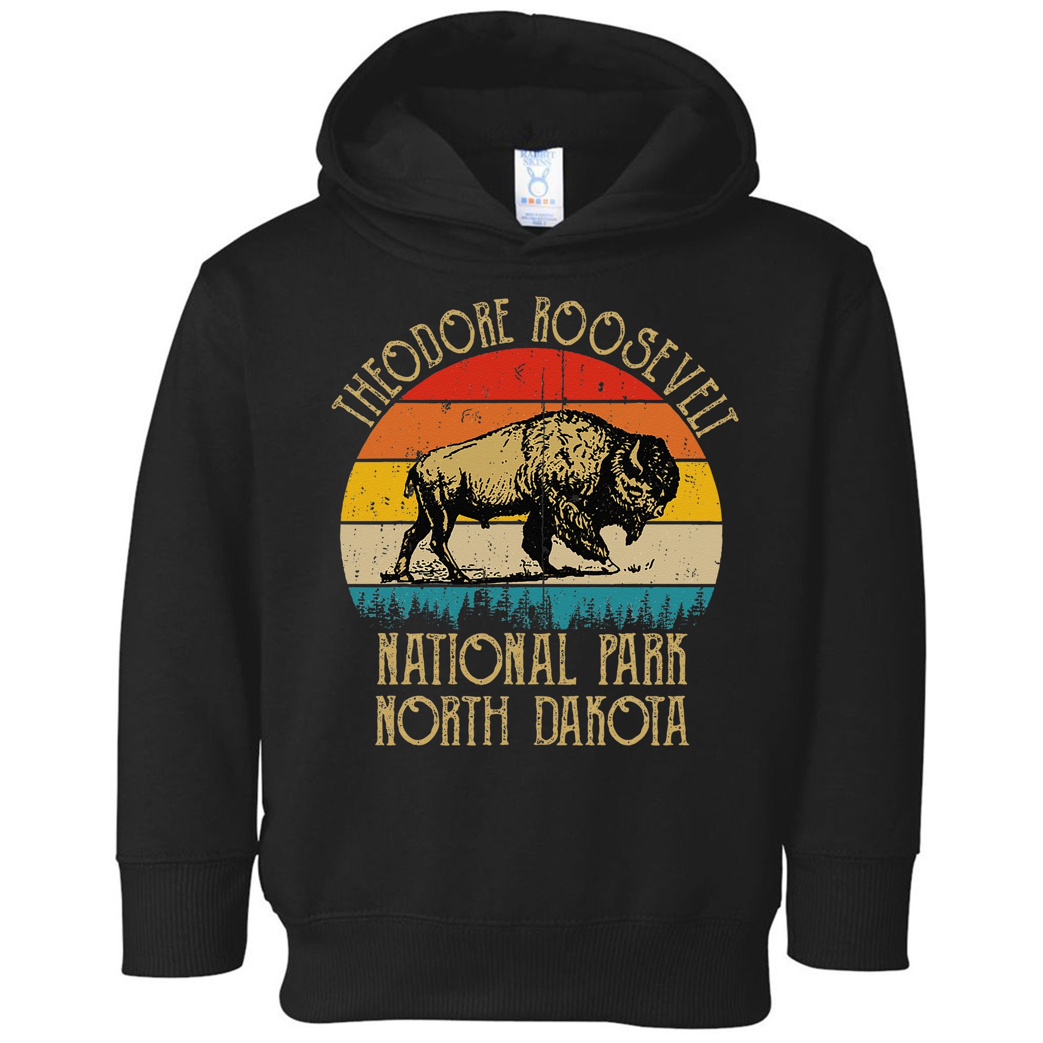 Theodore Roosevelt National Park North Dakota Buffalo Retro Toddler Hoodie
