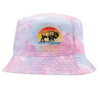 Theodore Roosevelt National Park North Dakota Buffalo Retro Tie-Dyed Bucket Hat