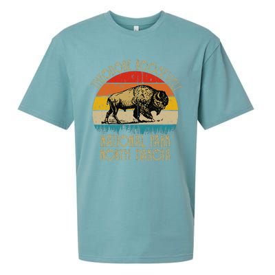 Theodore Roosevelt National Park North Dakota Buffalo Retro Sueded Cloud Jersey T-Shirt