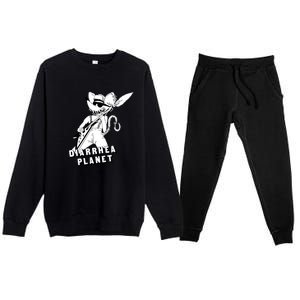 The Rat Of Diarrhea Cool Vector Design Premium Crewneck Sweatsuit Set