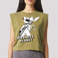 The Rat Of Diarrhea Cool Vector Design Garment-Dyed Women's Muscle Tee