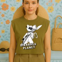 The Rat Of Diarrhea Cool Vector Design Garment-Dyed Women's Muscle Tee
