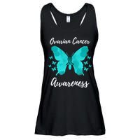 Teal Ribbon Ovarian Cancer Awareness Ladies Essential Flowy Tank