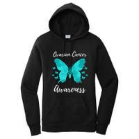 Teal Ribbon Ovarian Cancer Awareness Women's Pullover Hoodie