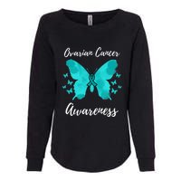 Teal Ribbon Ovarian Cancer Awareness Womens California Wash Sweatshirt