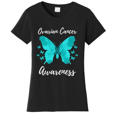 Teal Ribbon Ovarian Cancer Awareness Women's T-Shirt