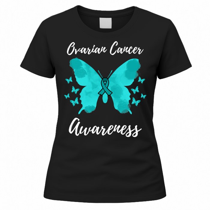 Teal Ribbon Ovarian Cancer Awareness Women's T-Shirt