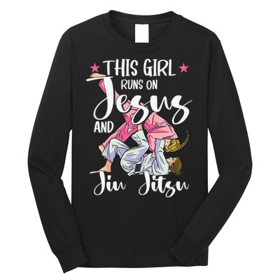 This  Runs On Jesus And Jiu Jitsu Gift Long Sleeve Shirt
