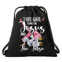 This  Runs On Jesus And Jiu Jitsu Gift Drawstring Bag
