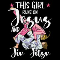 This  Runs On Jesus And Jiu Jitsu Gift Drawstring Bag