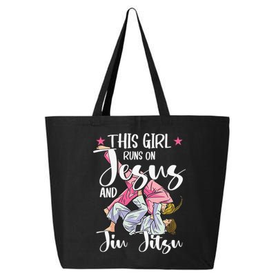 This  Runs On Jesus And Jiu Jitsu Gift 25L Jumbo Tote