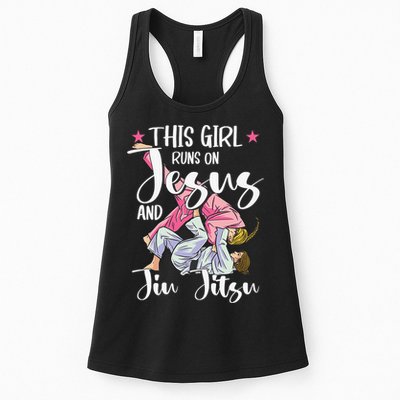 This  Runs On Jesus And Jiu Jitsu Gift Womens Tank Top