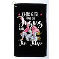 This  Runs On Jesus And Jiu Jitsu Gift Golf Towel