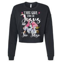 This  Runs On Jesus And Jiu Jitsu Gift Cropped Pullover Crew