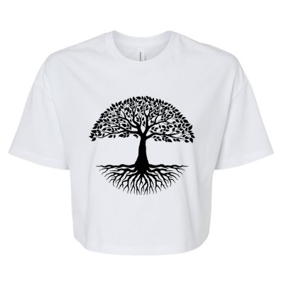 Tree Roots Of Life Cool Mother Earth Day Gift Bella+Canvas Jersey Crop Tee