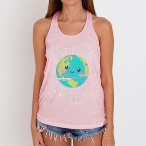 The Rotation Of The Earth Really Makes My Day Earth Day Women's Knotted Racerback Tank