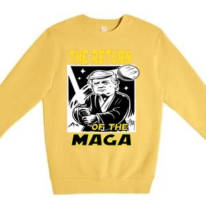 The Return Of The Maga Funny Parody Trump Wins Trump Won 47 Premium Crewneck Sweatshirt