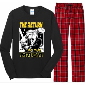 The Return Of The Maga Funny Parody Trump Wins Trump Won 47 Long Sleeve Pajama Set