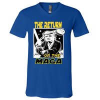 The Return Of The Maga Funny Parody Trump Wins Trump Won 47 V-Neck T-Shirt