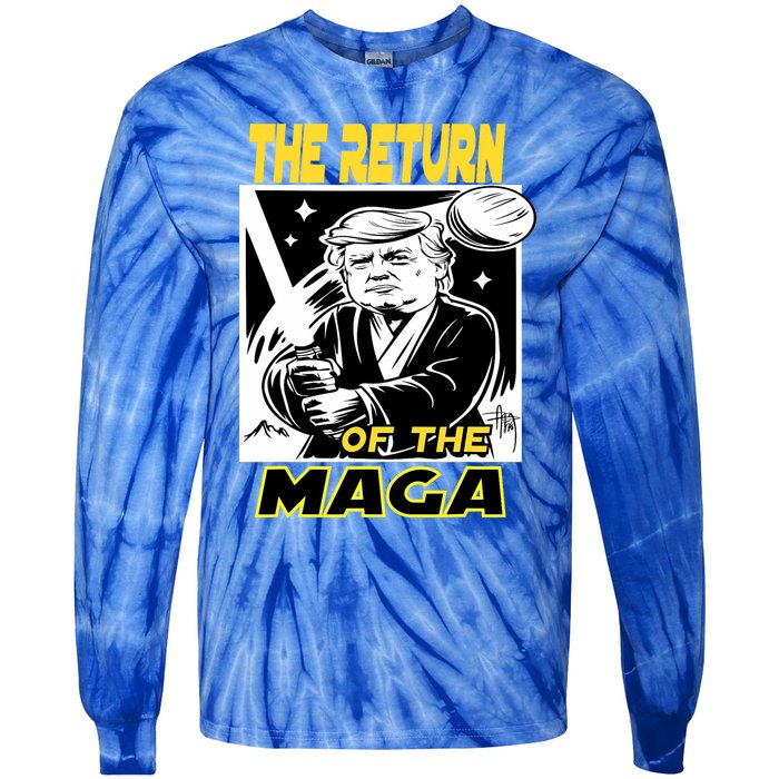 The Return Of The Maga Funny Parody Trump Wins Trump Won 47 Tie-Dye Long Sleeve Shirt