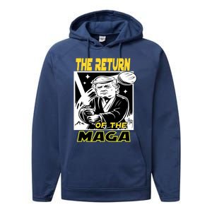 The Return Of The Maga Funny Parody Trump Wins Trump Won 47 Performance Fleece Hoodie