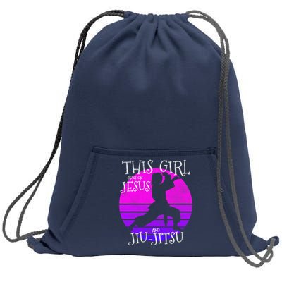 This Runs On Jesus And Jiu Jitsu Christian Gift Sweatshirt Cinch Pack Bag