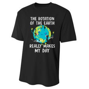 The Rotation Of The Earth Really Makes My Day Performance Sprint T-Shirt