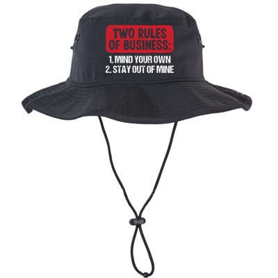Two Rules Of Business Mind Your Own Stay Out Of Mine Funny Bucket Hat